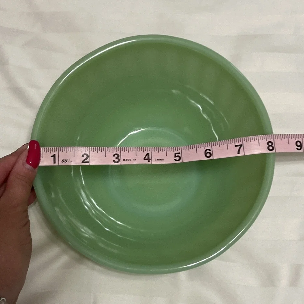 Vintage Fire King Jadeite Green Swirl Mixing Bowl 8